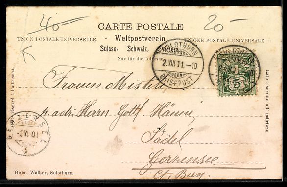 Cartoline postali: Solothurn, Partie am Fluss mit Brücke – Usato da Berlin venduto da bartko-reher 1