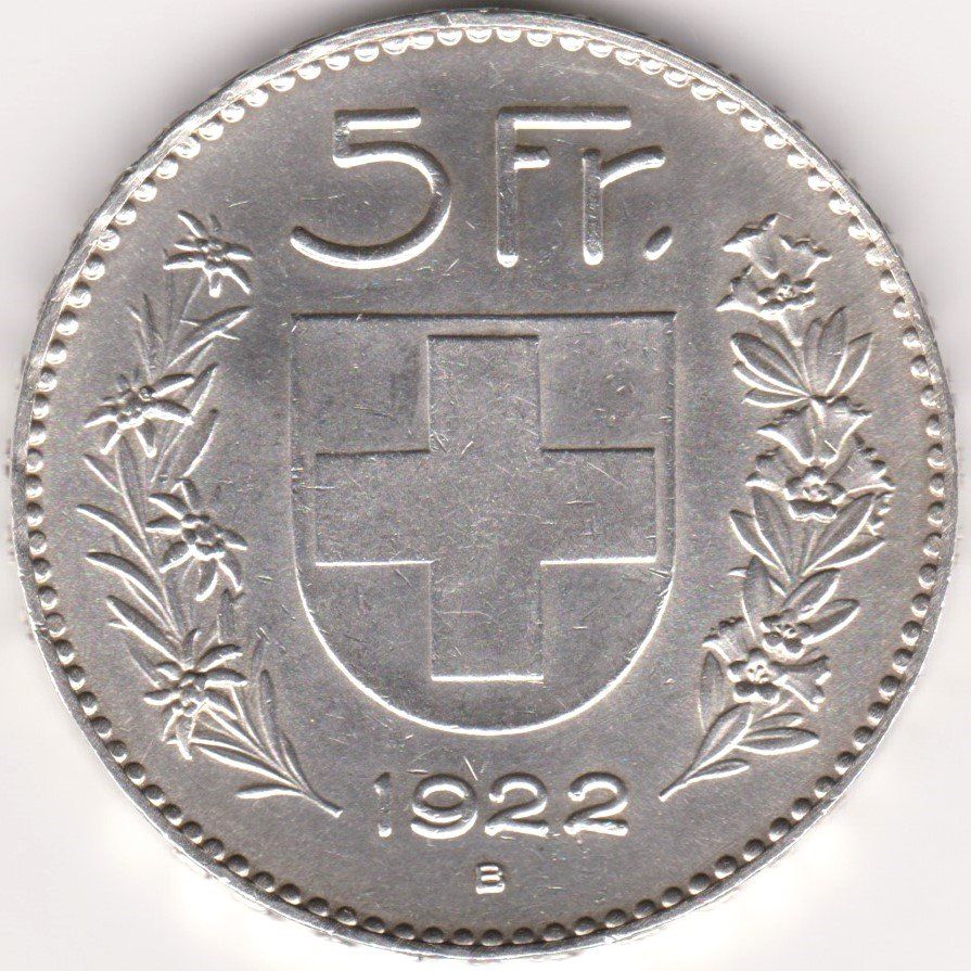 Toutes les monnaies: 5 Franken 1922 – D'occasion à Emmenbrücke par Re6020
