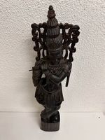 Vintage Krishna Holzskulptur handgeschnitzt
