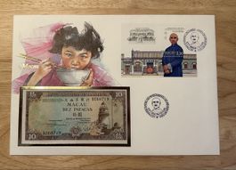 Banknoten Brief Macau 10 Patacas