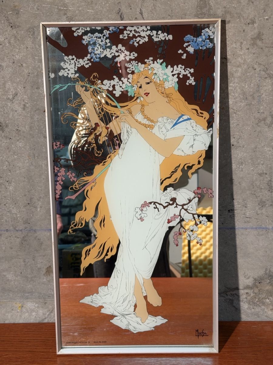 Specchi: VINT MUCHA  art mirror art deco signed – Usato da Lausanne venduto da vas_mbk2