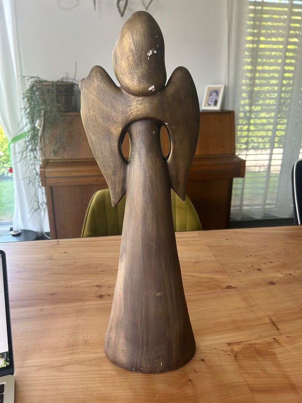 Statuette: Dekofigur Engel mit Harfe 53cm Bronzeoptik – Usato da Kaltbrunn venduto da lagone1 2