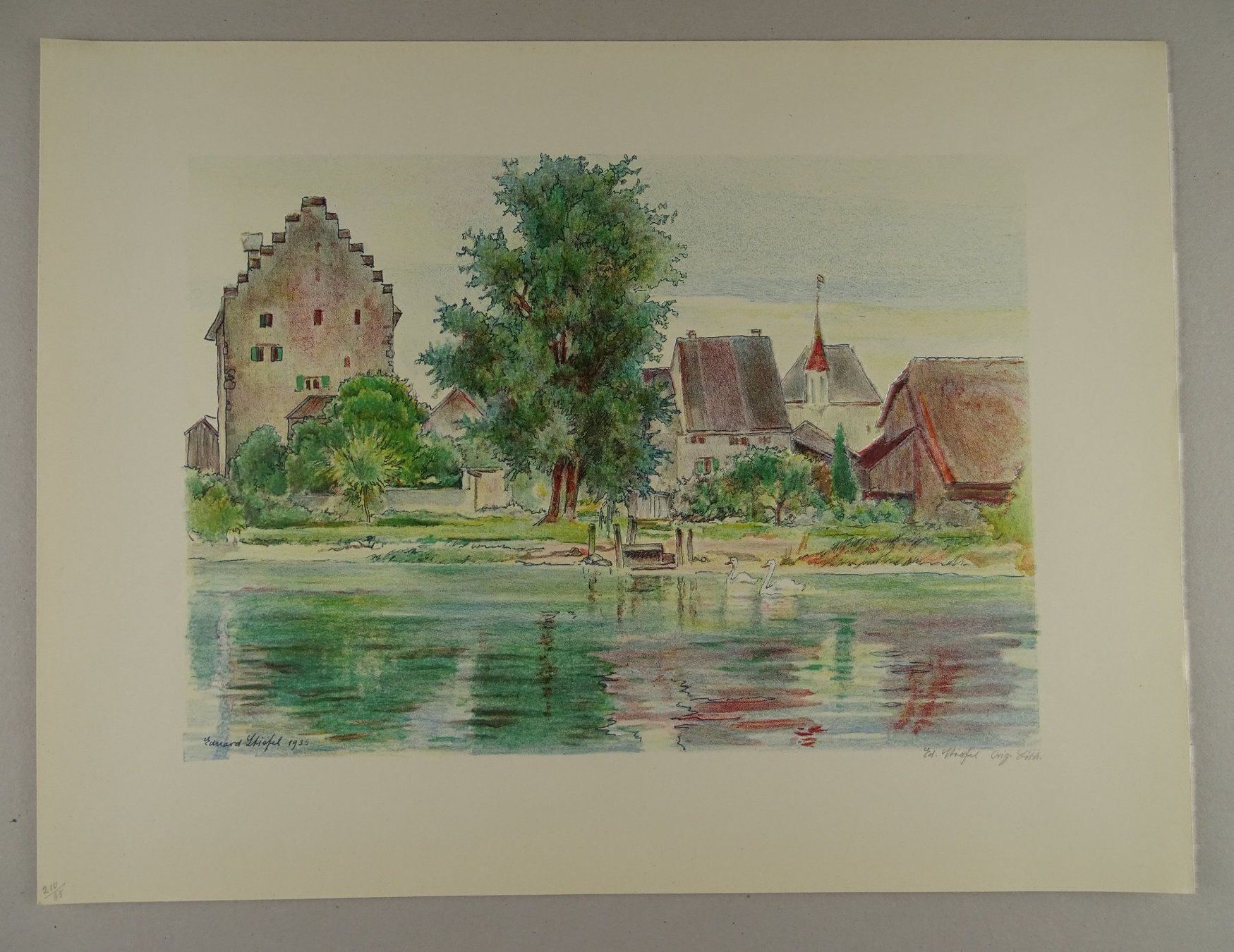 Incisioni: GREIFENSEE, LITHOGRAPHIE 1938 – Usato da Grüningen venduto da Kartensammler 1