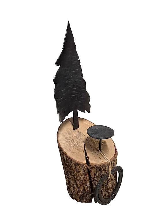 Tutte le decorazioni: Deko Holzstamm mit Tannenbaum  – Usato da Ernetschwil venduto da Sbru