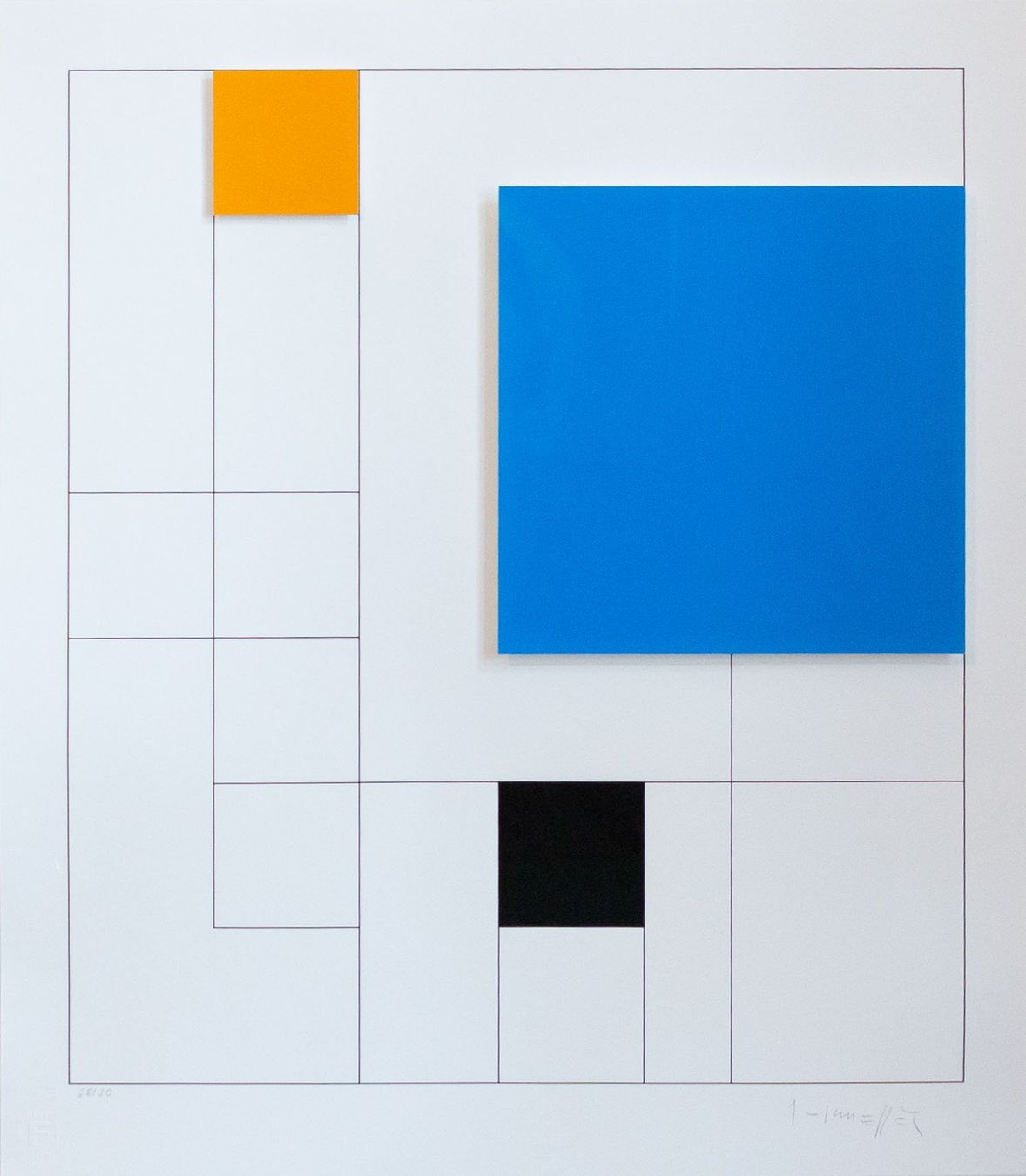 Dipinti: Gottfried Honegger - 3-D Komposition mit blau – Usato da Basel venduto da bigmbh