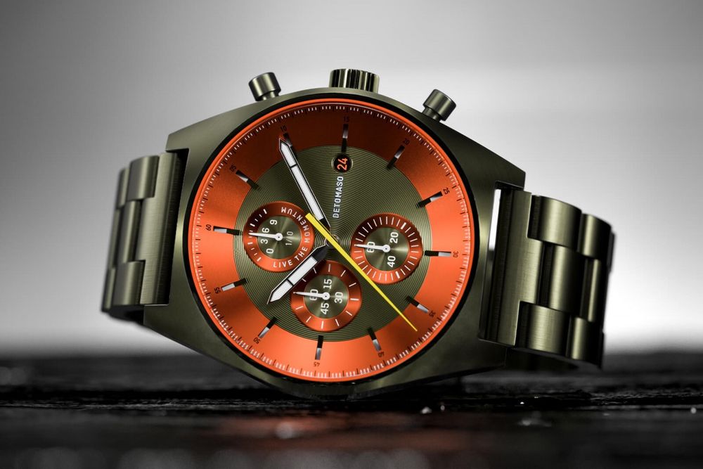 De Tomaso D10 CHRONOGRAPH LIMITED EDITION OLIVE ORANGE Kaufen auf Ricardo