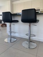 2 Magnifiques tabourets de bar PFISTER, cuir