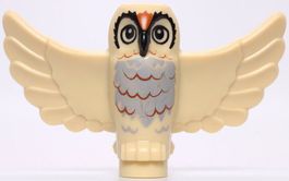LEGO 67632pb03 Tan Owl, Spread Wings with Black Beak and Eye