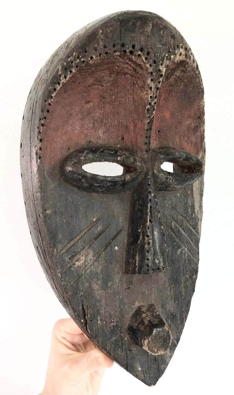Skulpturen & Statuen: Rarität seltene alte Mahongwe Maske Gabun Höhe 35 cm Top – Gebraucht aus Rüthi (Rheintal) von Kunsthaus777 6