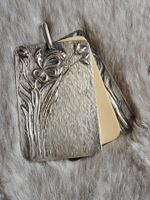 Silber Notizblock Jugendstil Art Nouveau Blumen Motiv