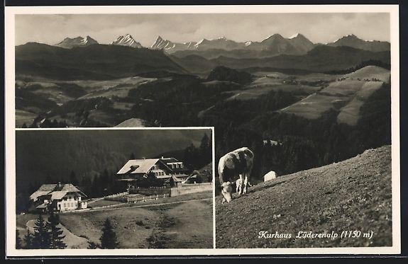 Cartoline postali: Wasen, Kurhaus Lüdernalp, Landschaftspa – Usato da Berlin venduto da bartko-reher