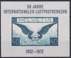 50 Jahre Luftpostverkehr, Vignette ungebraucht