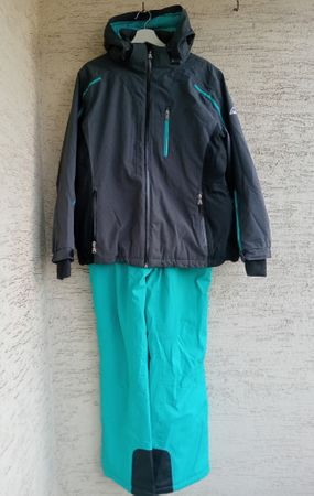 McKinley Ski-Set Anthrazit/Türkis: Jacke XXL & Hose XL