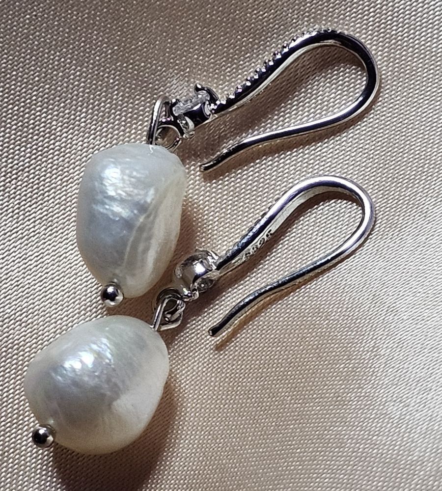 Ohrringe & -stecker: Ohringe mit echten Barockperlen c.a. 10mm, 925 versilbert – Neu (gemäss Beschreibung) aus Grenchen von maretop 6