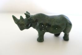 Grosse Verdit Figur Nashorn Halbedelstein