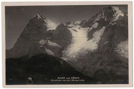 Eiger und Mönch von der Wengeralp, gelaufen 1937