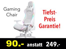 🔴  DELTACO RGB Gaming Stuhl - weiss /102A