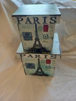 Lot de 2 Boîtes en bois de rangement style vintage, Paris