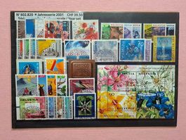 komplette Jahresserie Briefmarken CH Post 2001