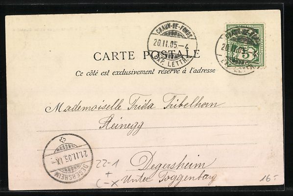 Cartoline postali: Chaux-de-Fonds, La Synagogue et le Contr – Usato da Berlin venduto da bartko-reher 1