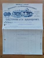 Antike Rechnung Briefkopf Lithographie Rapperswil 1914