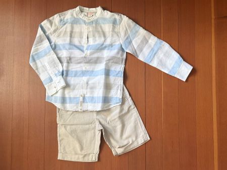 Hemd und Shorts in Halbleinen von Boboli, Gr 152