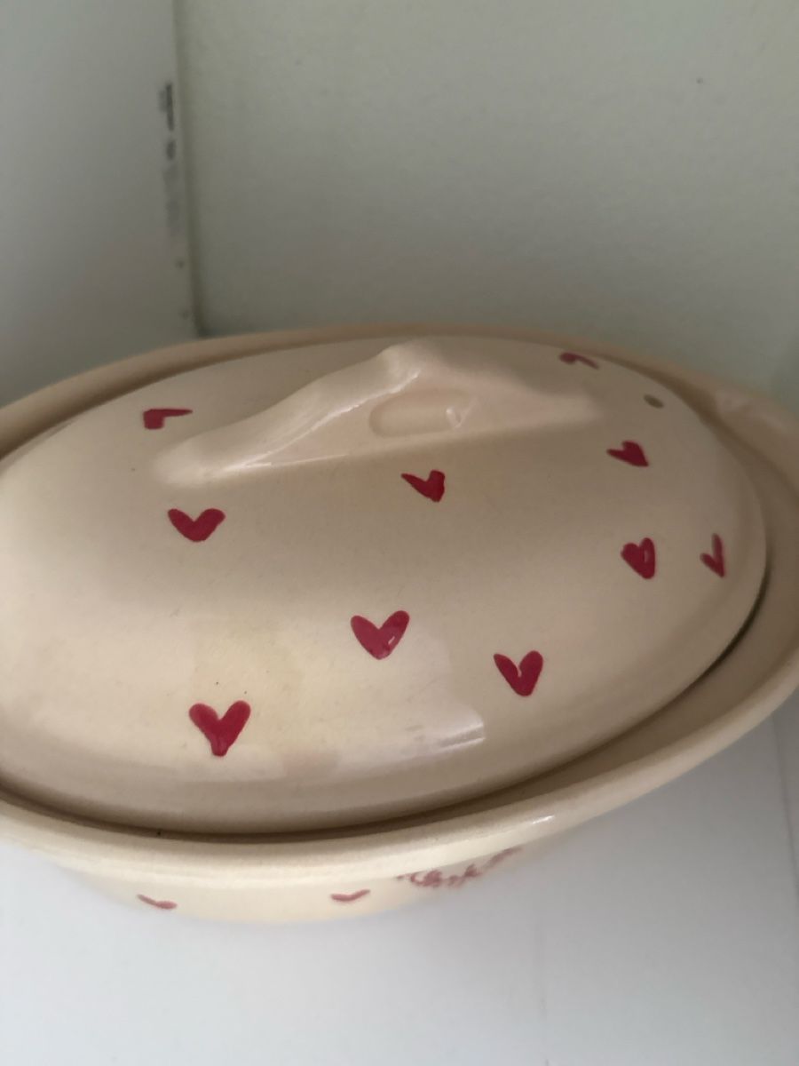 Casseroles: Casserole dish with lid, heart pattern, beige – Neuf (Voir description) à Zürich par wil_2sm9 1