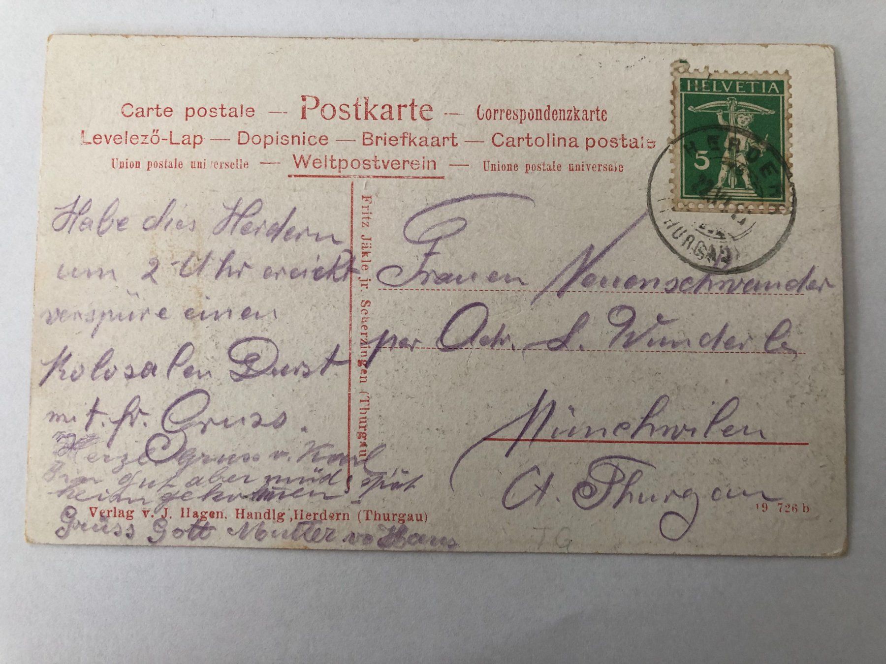 Cartes postales: Herdern (Thurgau) – D'occasion à Pfäffikon ZH par Waltoversand 1