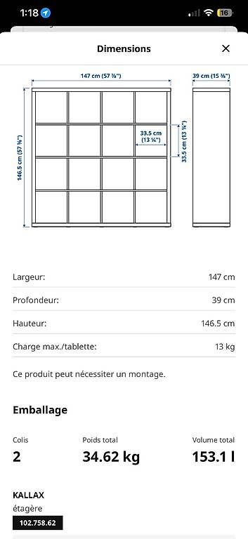 Ikea Scaffali: IKEA KALLAX 4X4 – Usato da Cousset venduto da Flo.gumy 1