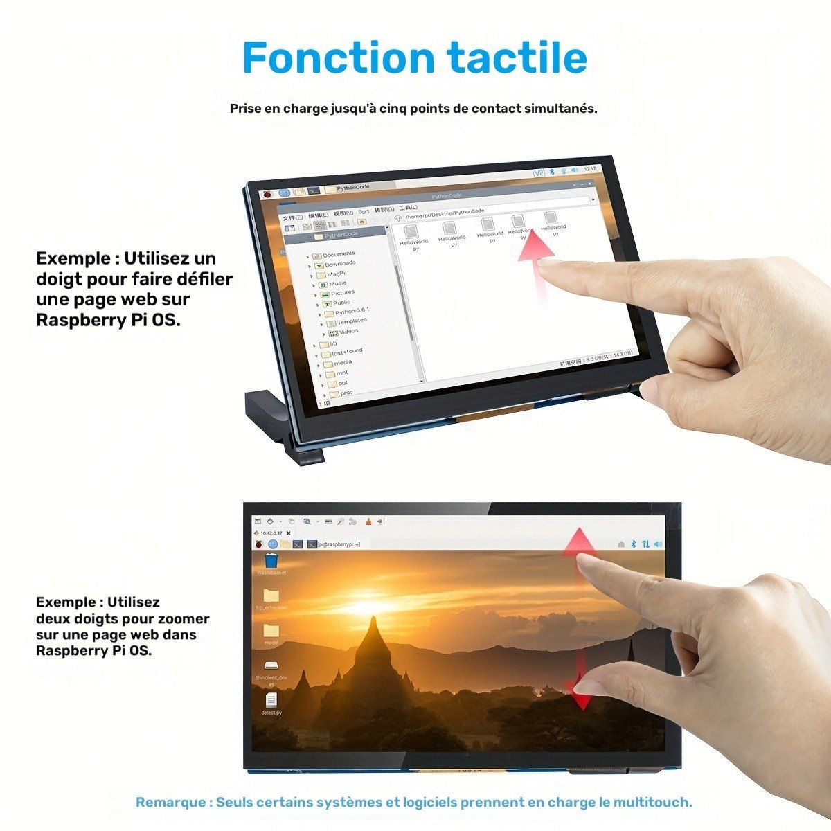 Monitore: Touchscreen 7 Zoll Display Raspberry Pi IPS DSI Bildschirm – Neu und originalverpackt aus Genève von Lotus-18 2