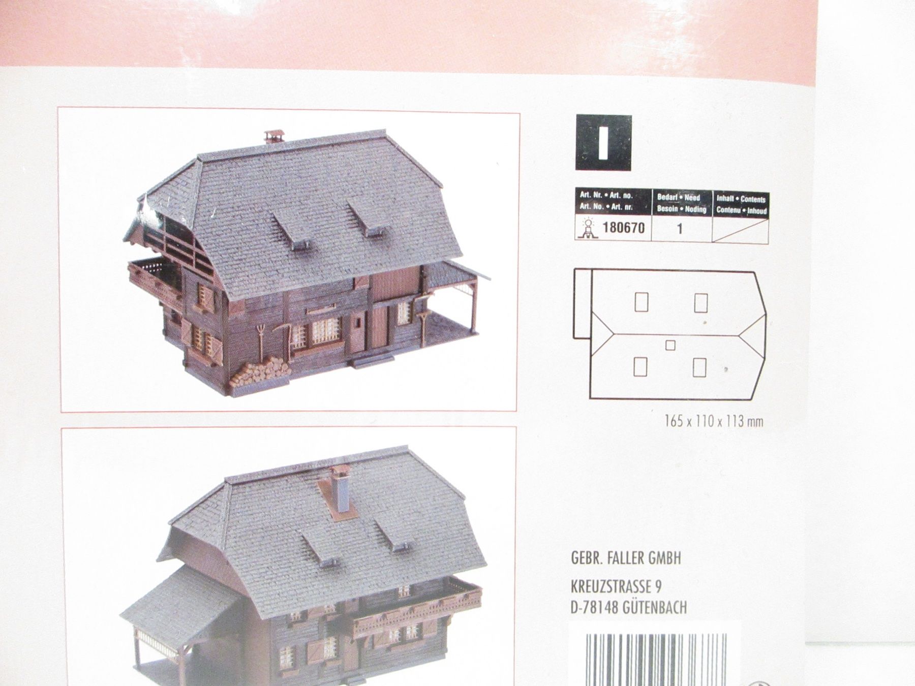 Faller Modellini di ferrovie: Faller H0 130367 Schwarzwaldhaus – Nuovo e nell'imballaggio originale da Olten venduto da Heinrich875 4
