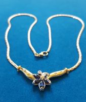 750 Gold Collier mit Brillanten/Saphire