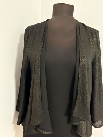 Schwarze Bolero-Jacke mit goldsnglanz Gr M-L Top!