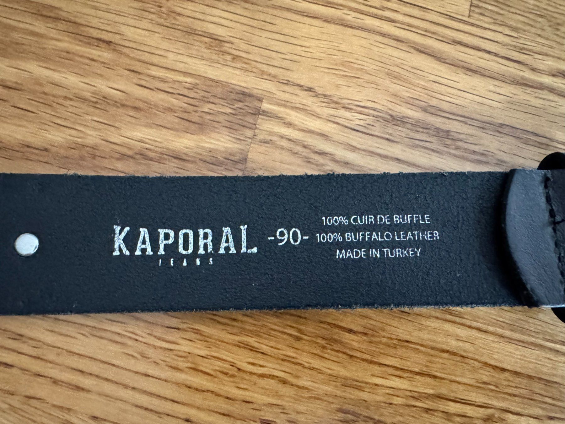 Ceinture Kaporal En Cuir Souple Marron Vieilli Cloutée - Modèle Unisexe Taille M CEBR028