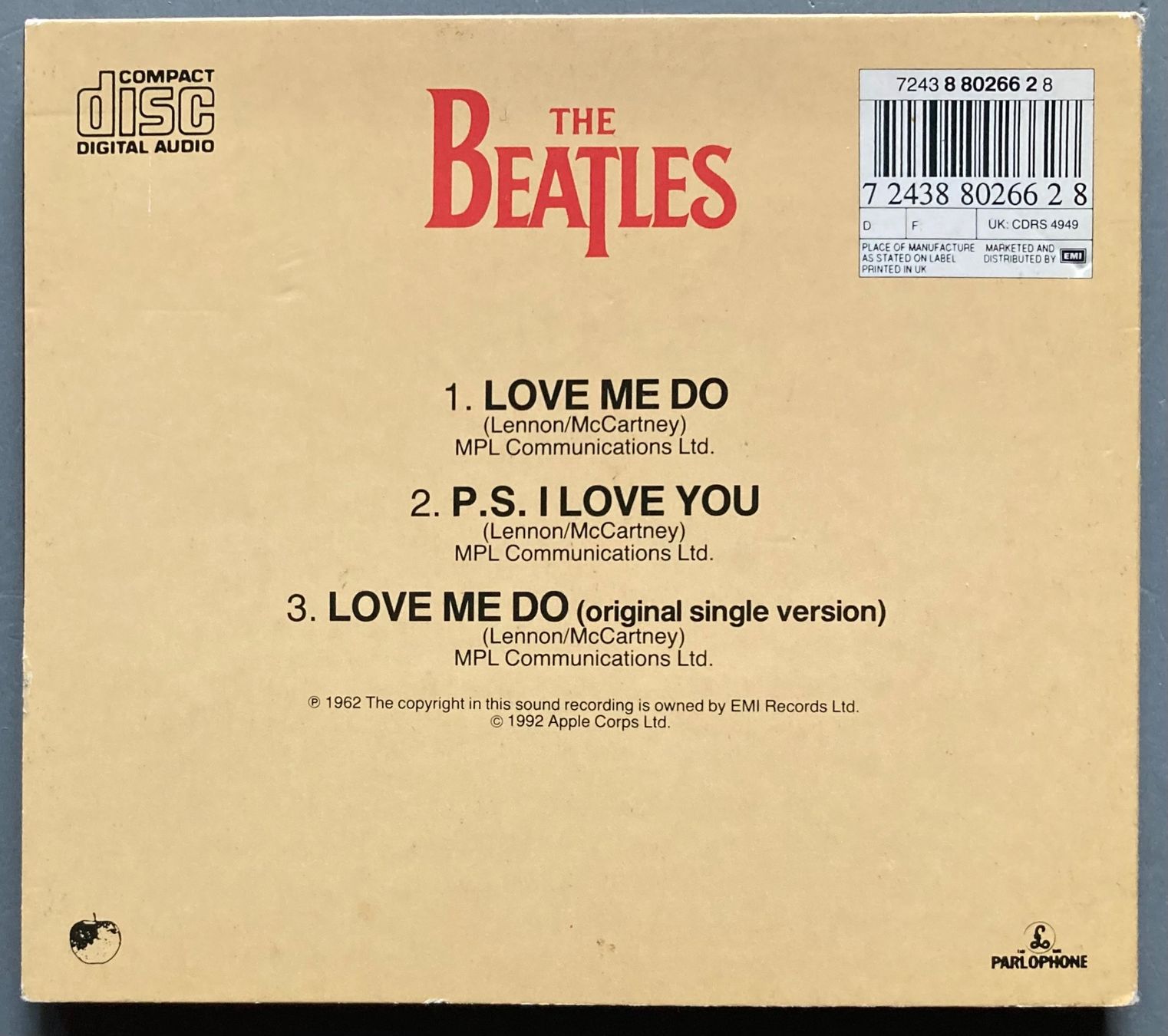 Schallplatten: THE BEATLES - LOVE ME DO – Gebraucht aus Poliez-Pittet von  1