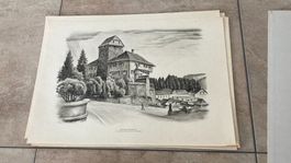 12 Originallithographien Kt.Thurgau von Emil E. Schlatter