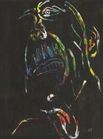 Tusche Zeichnung: Black Face