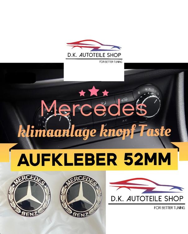 Mercedes Klimaanlage Taste Knopf Aufkleber Logo 2 Stück 29mm