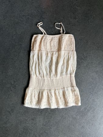 Sommerliches Top mit Stickerei, Gr. 36, Leinen, Baumwolle