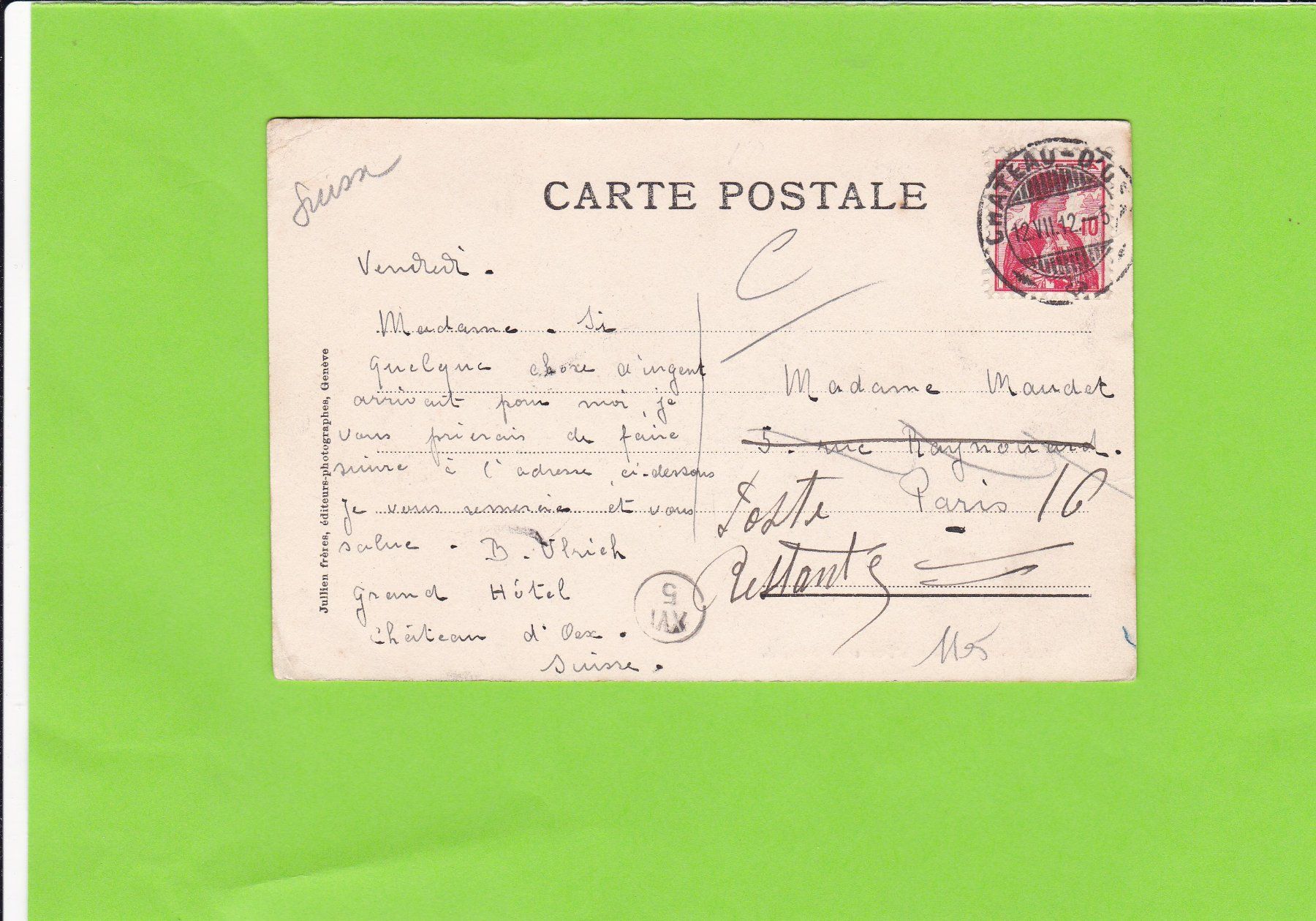 Cartoline postali: Château d'Oex – Usato da St. Peterzell venduto da neckertal 1