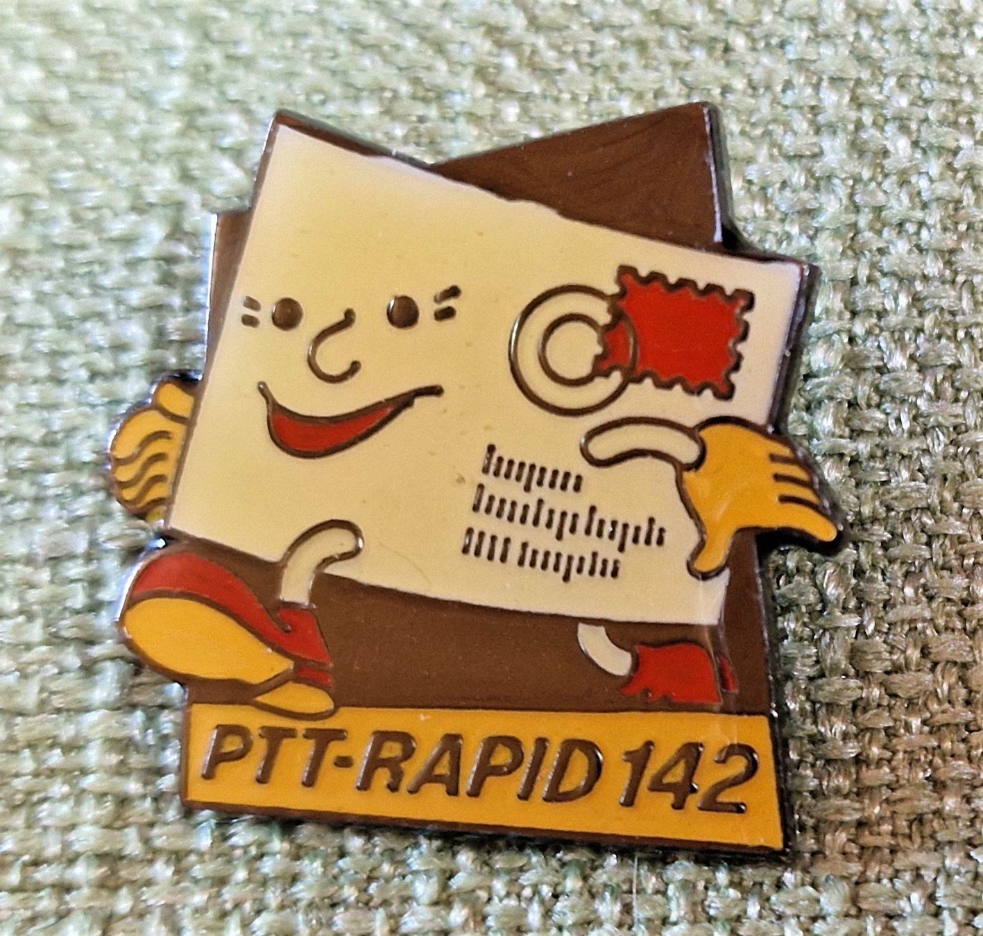 Placchette & Badge: L198 - Pin Die Post PTT Rapid 142 Brief – Usato da Reinach BL venduto da Boston-Verkauf