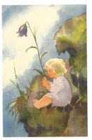 Künstlerin: Mili Weber (GR) Wichtelkind mit Blume - 1935
