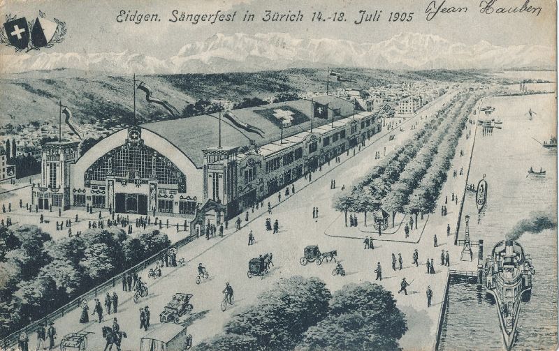 Ansichtskarten: Zürich Eidgenössisches Sängerfest 1905 – Gebraucht aus Emmenbrücke von teestube