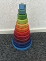 Grimm's wooden stacking rings rainbow used condition