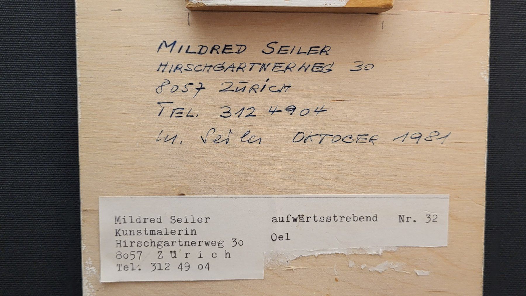 Gemälde: Original-Gemälde "Schlange" MILDRED SEILER – Gebraucht aus Basel von spinne02 7