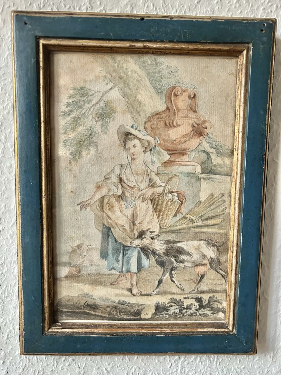 Gemälde: Aquarelle pastorale XVIIIème – Gebraucht aus Auvernier von raphirapho