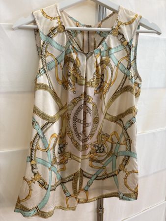 Hallhuber Seidenbluse Grösse 36/38 Muster guter Zustand