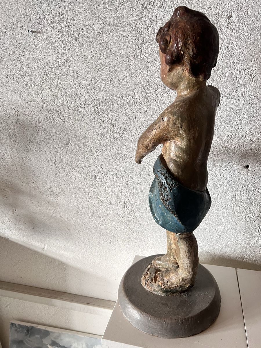 Skulpturen & Statuen: Chérubin putto bois polychrome 17/18 ème siècle – Gebraucht aus Vétroz von Chrisbad60 7