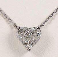 Diamant Halskette 14k Weissgold mit Diamant Anhänger 1.06ct