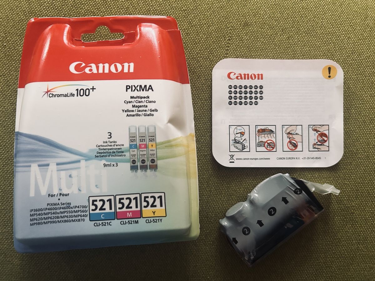 Canon Cartucce per stampanti & toner: Canon Pixma 521Einzelpatrone CLI-521C/M/Y – Nuovo e nell'imballaggio originale da Basel venduto da rosna